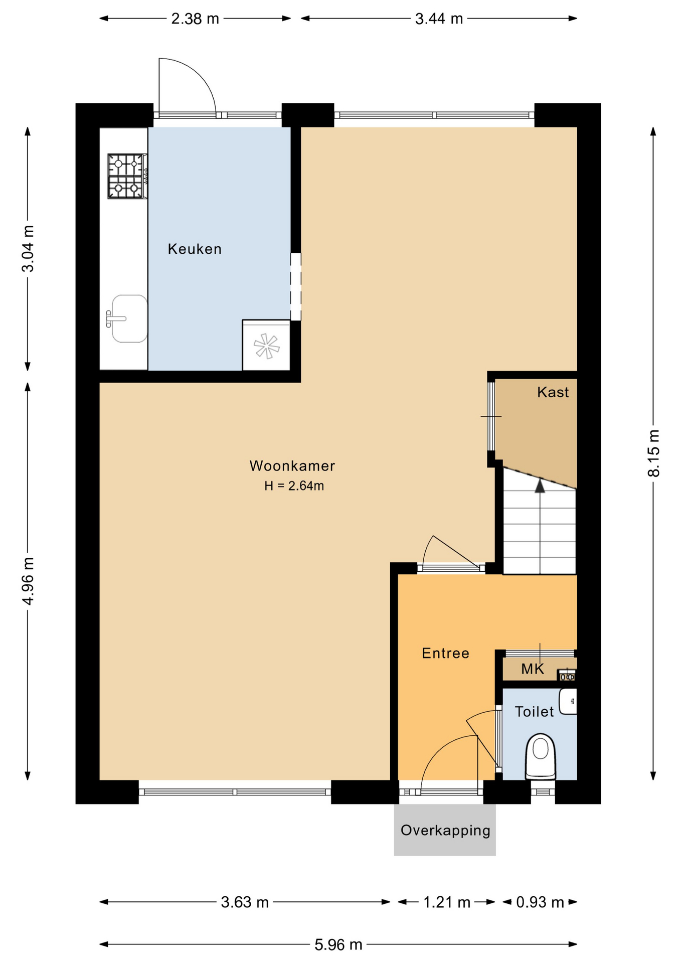 Plattegrond 1 van Wilgenkade 1