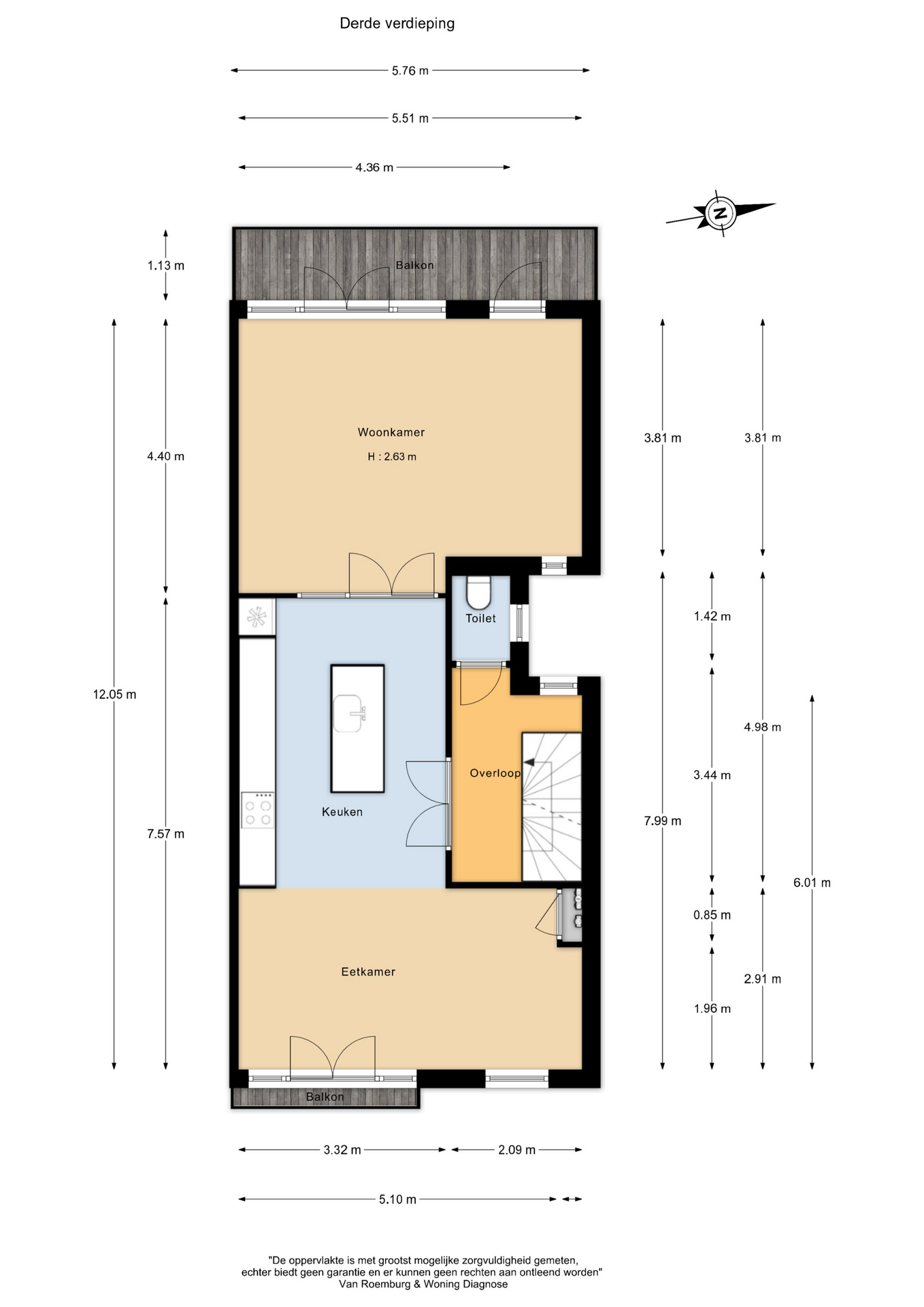 Plattegrond 1 van Veerstraat 60-3