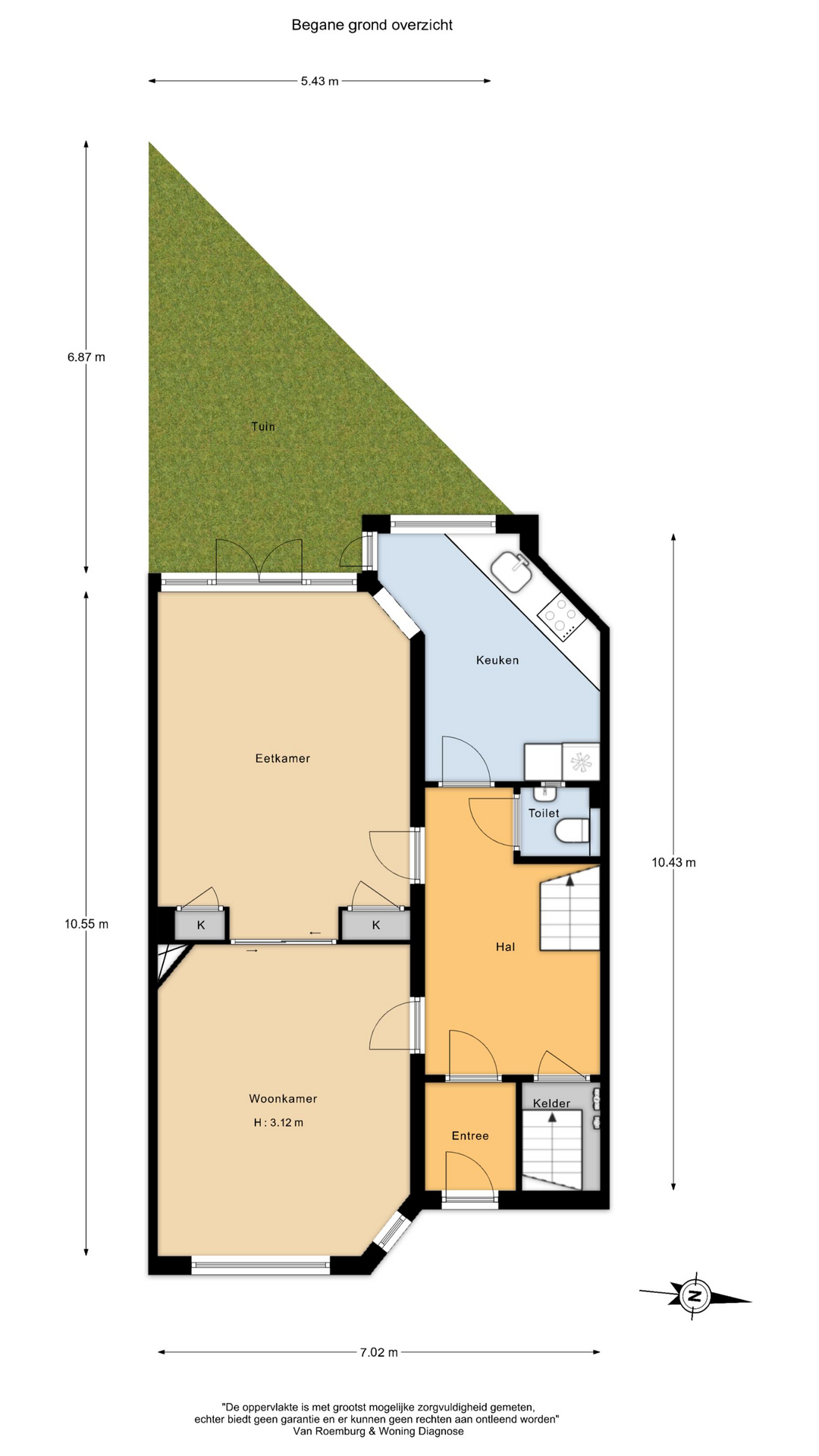 Plattegrond 1 van Rubensstraat 30H