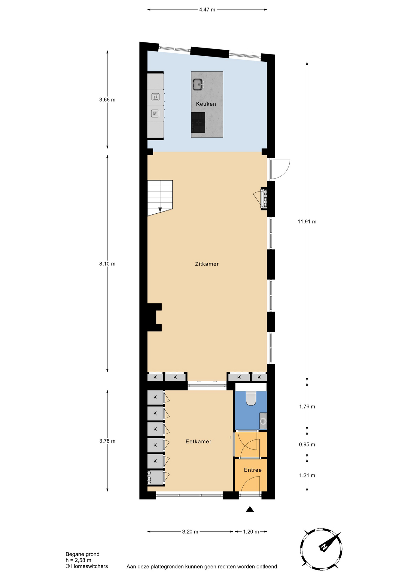 Plattegrond 1 van Vissersdijk 9