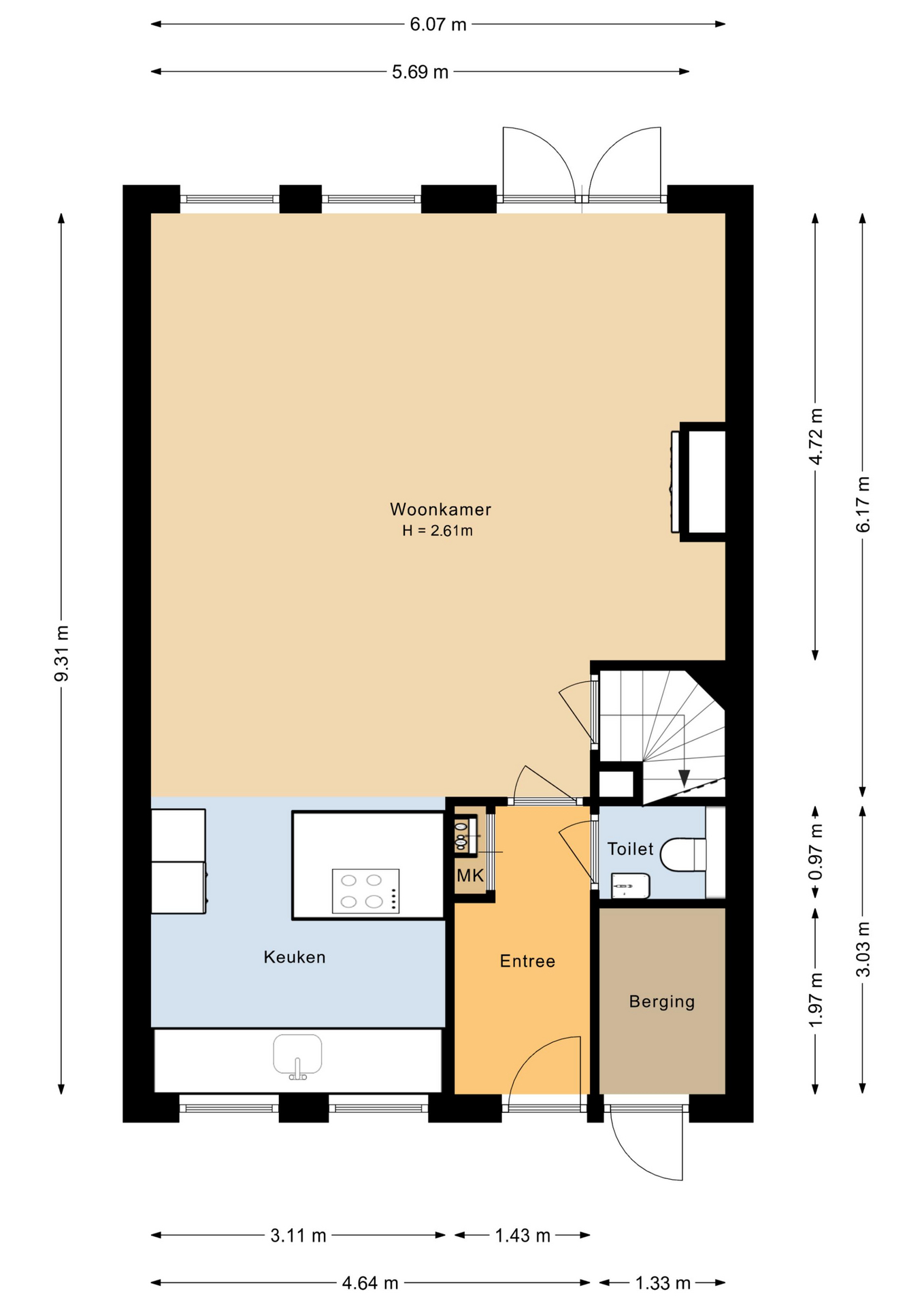 Plattegrond 1 van Jisperweg 92a