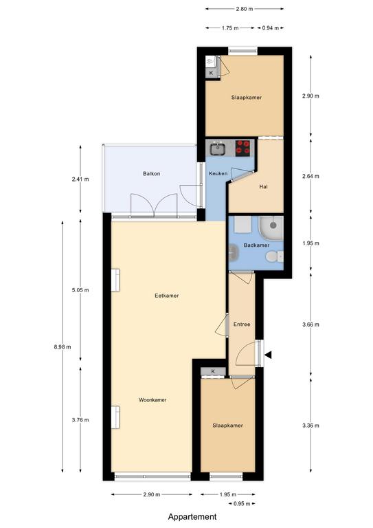 Plattegrond 1 van Gedempte Biersloot 32A
