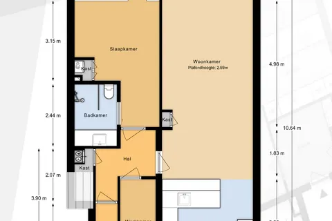 Plattegrond 1 van Schepenstraat 88B