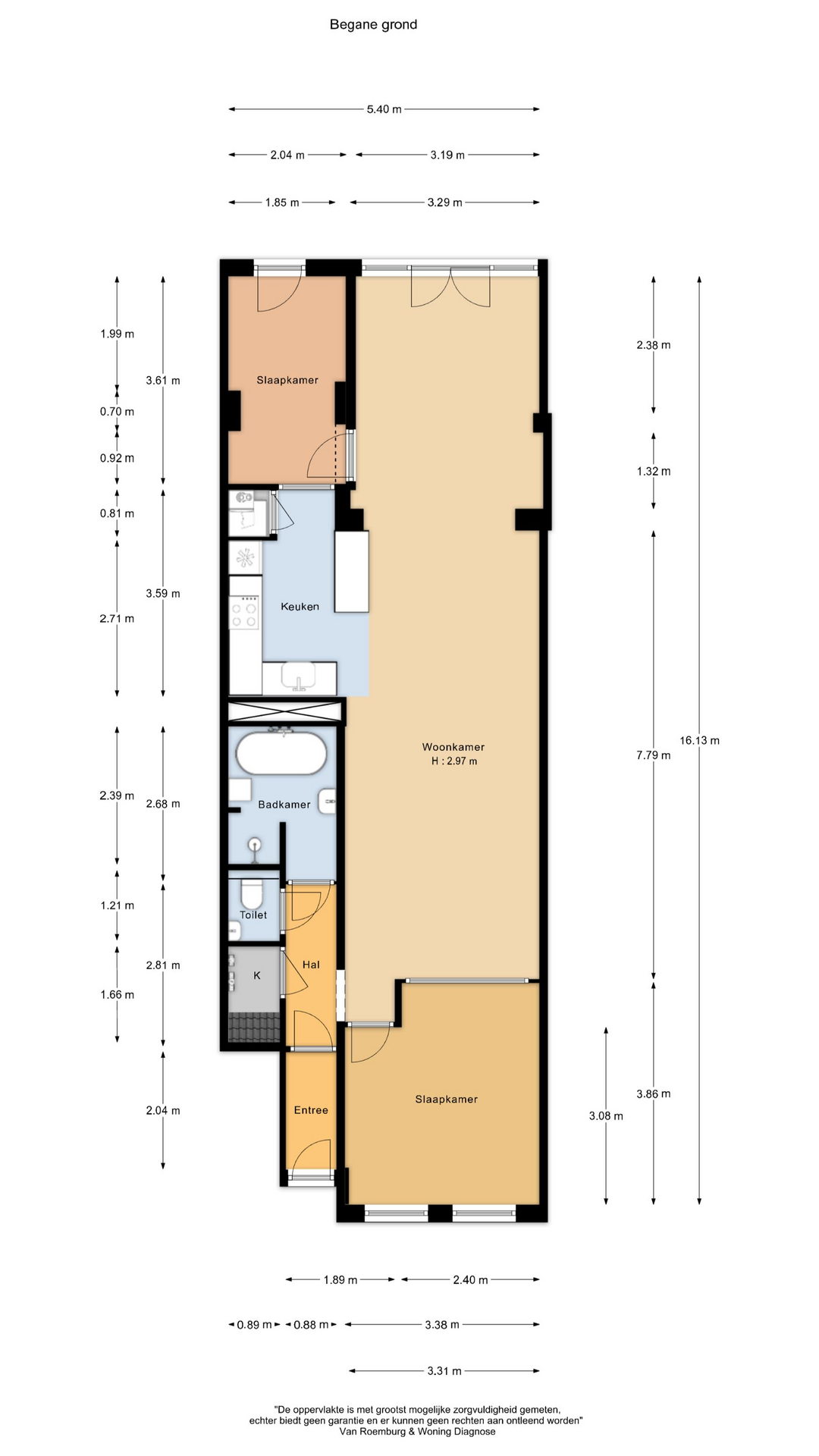 Plattegrond 1 van Vrolikstraat 150H