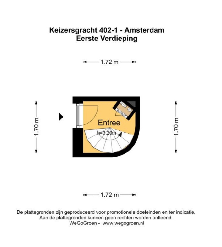 Floor plan 1 of Keizersgracht 402-1