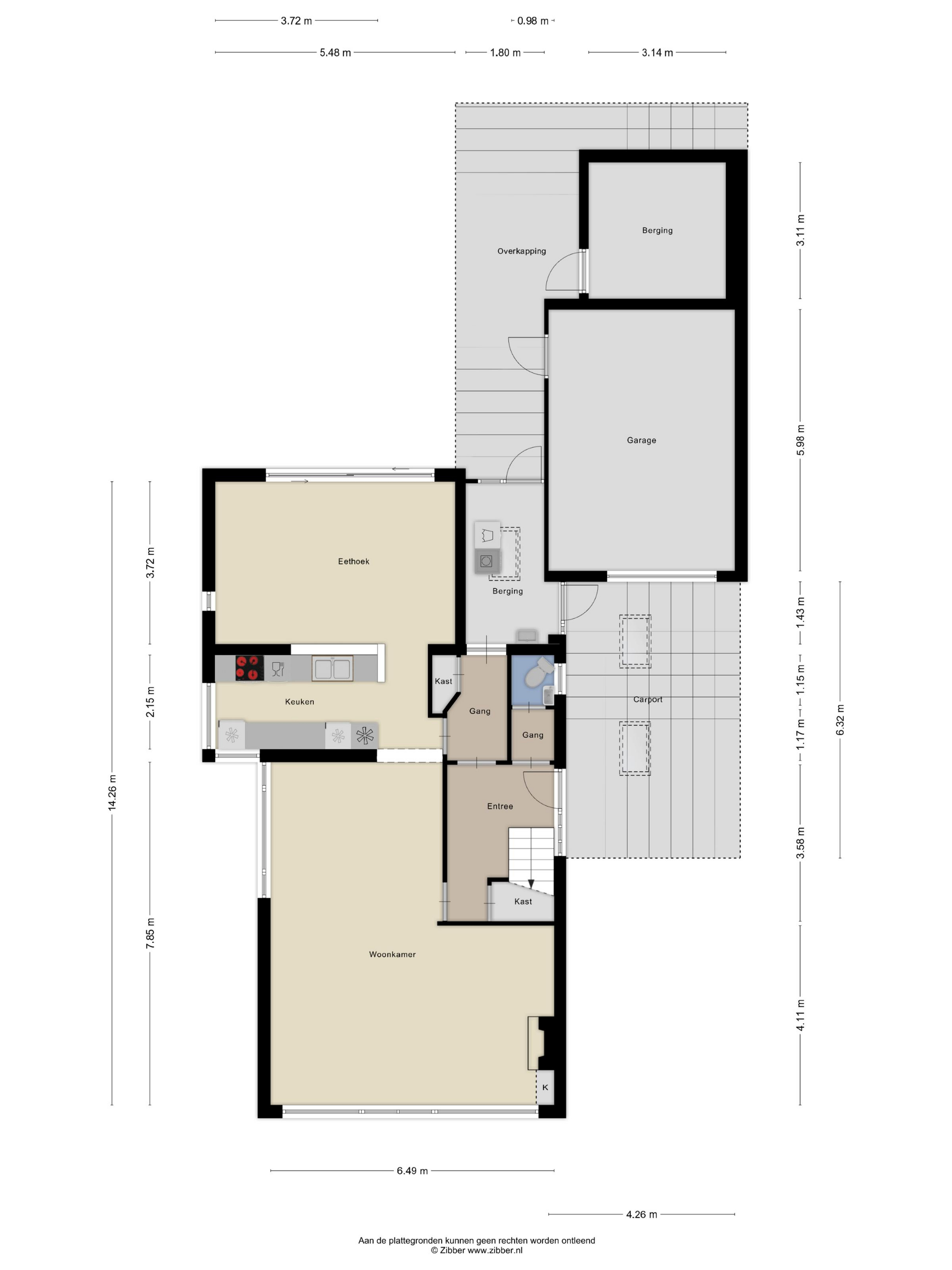 Plattegrond 1 van Bergweg 82