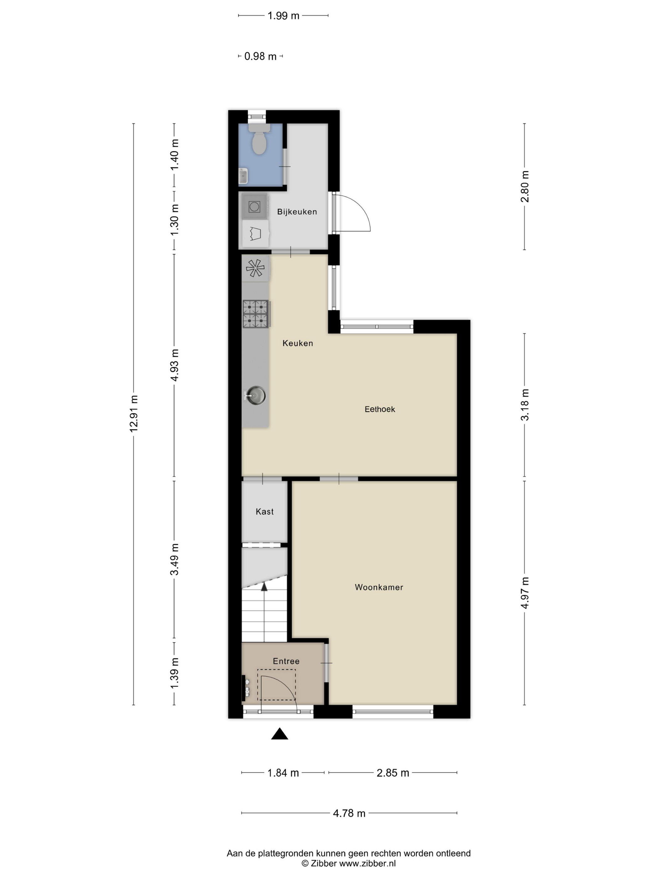 Plattegrond 1 van Beatrixstraat 41