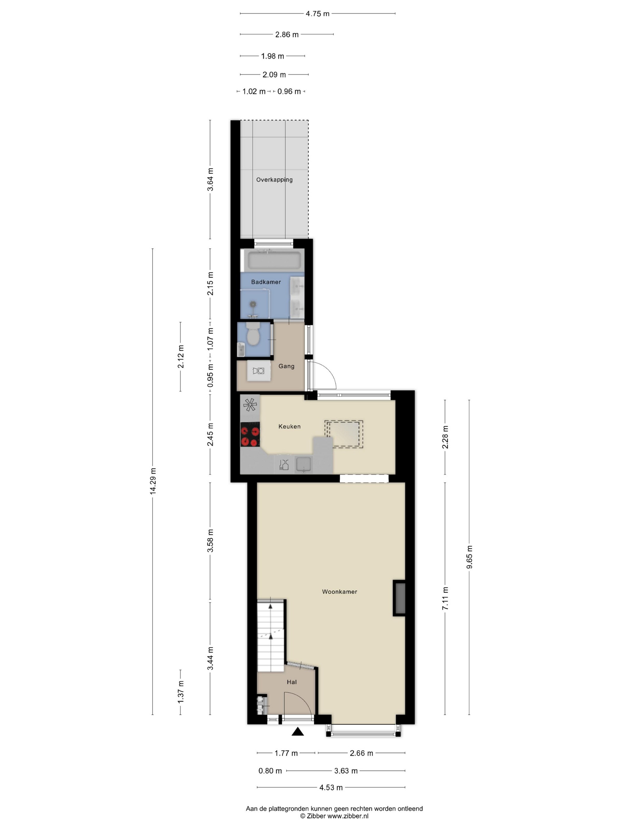 Plattegrond 1 van Parallelweg 56