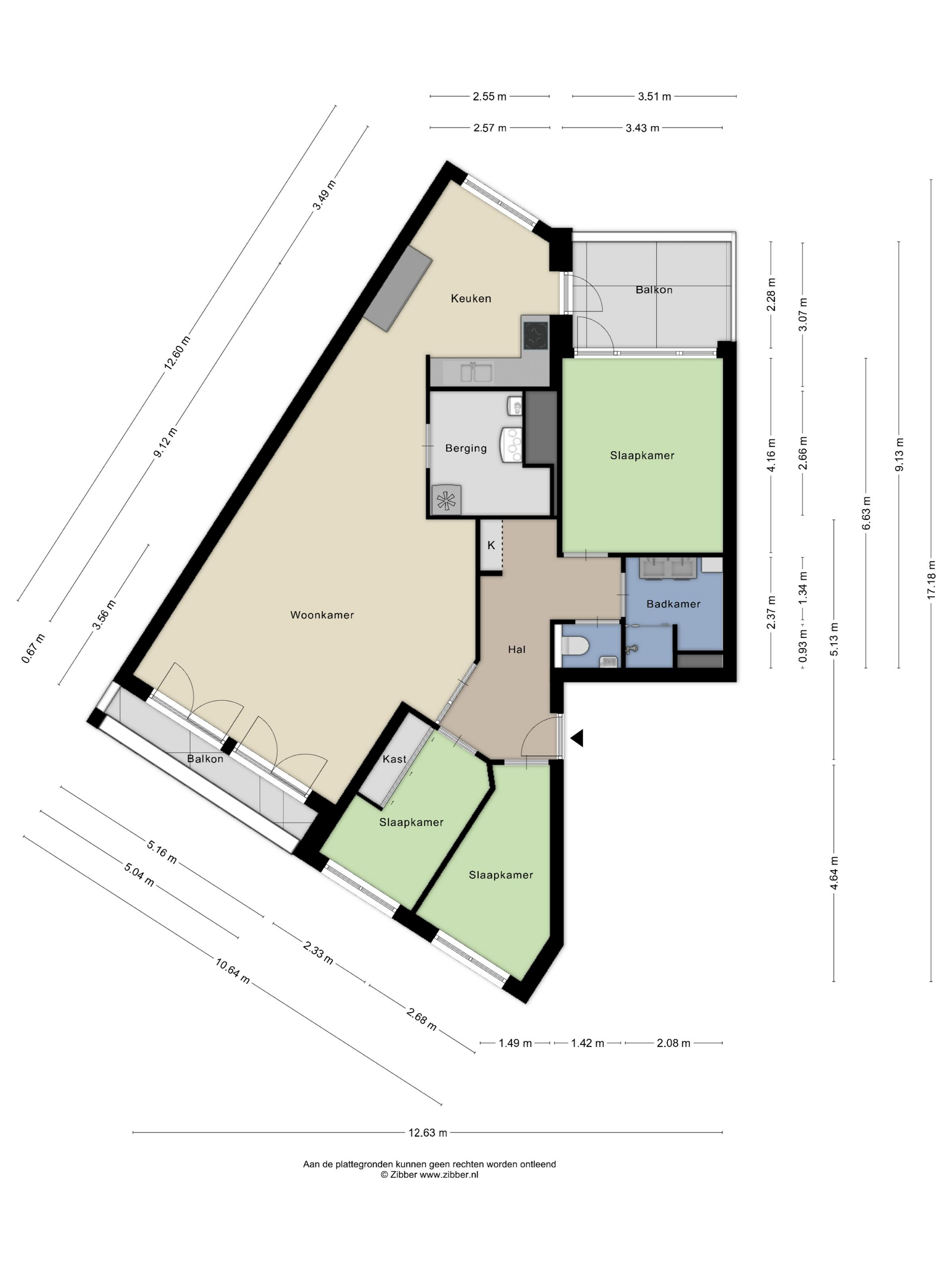 Plattegrond 1 van Valleistraat 58A