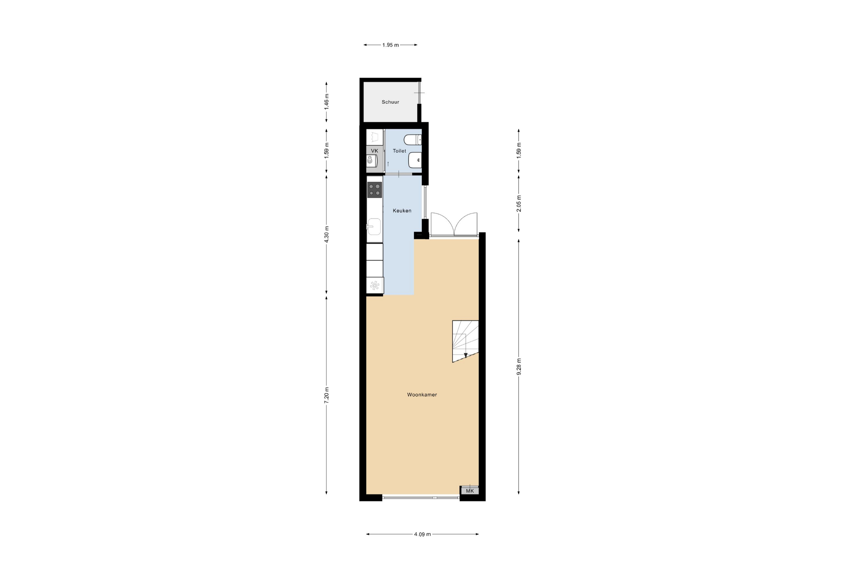 Plattegrond 1 van Van Speykstraat 64