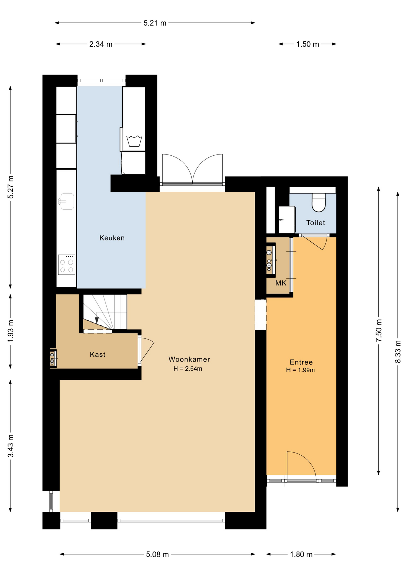 Plattegrond 1 van Westersingel 58