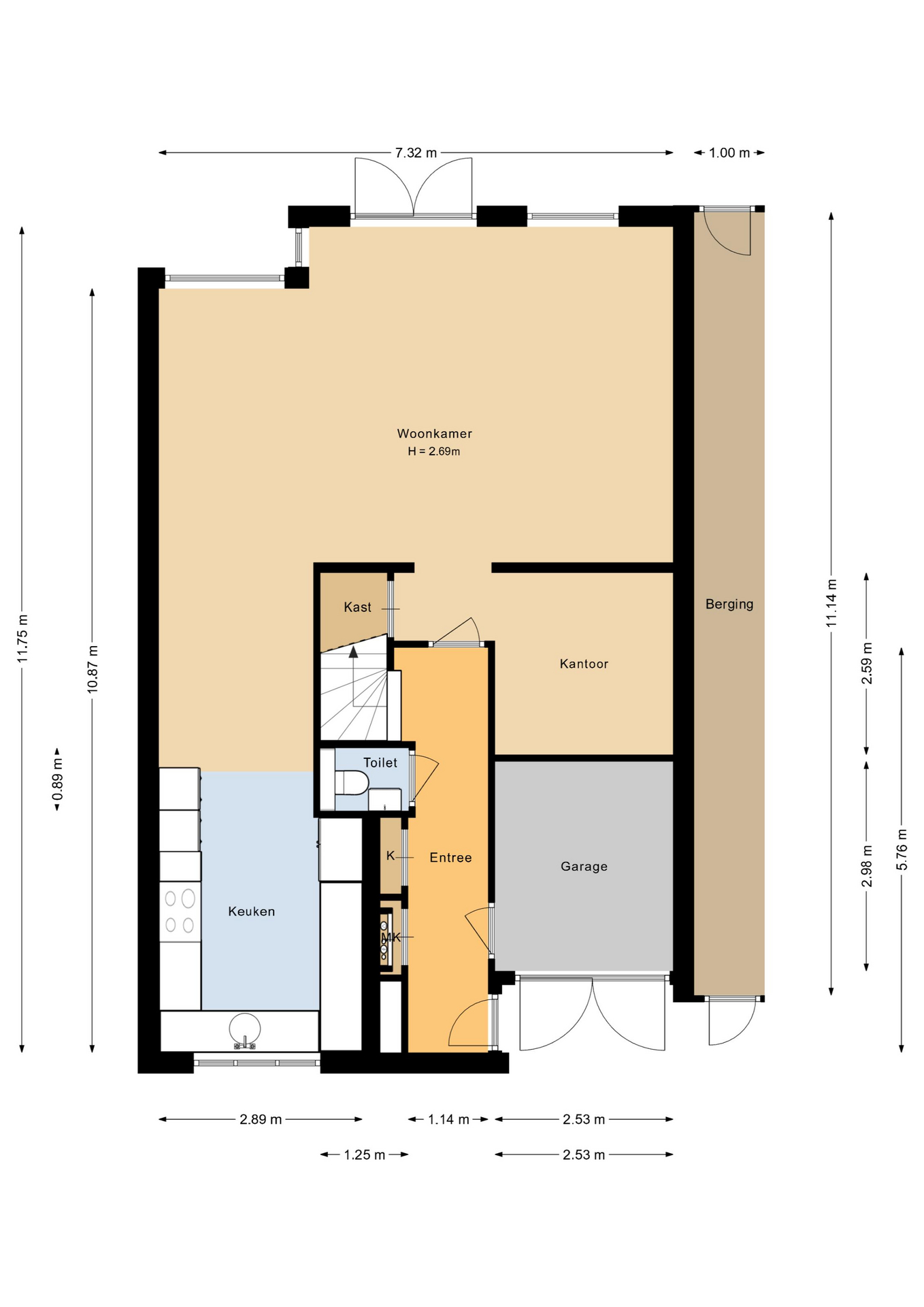 Plattegrond 1 van Tuinstraat 24