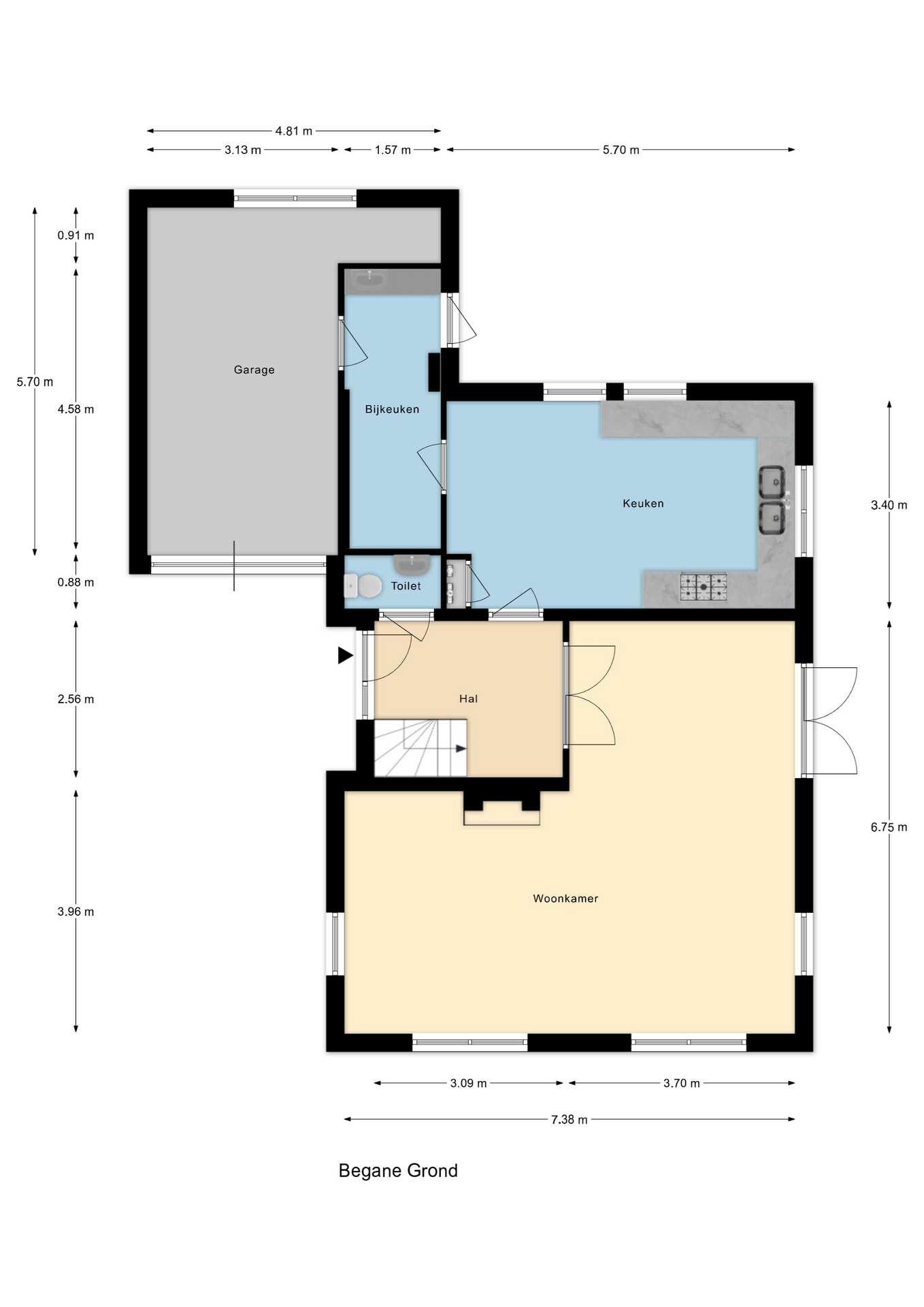 Plattegrond 1 van Bergse Linker Rottekade 222