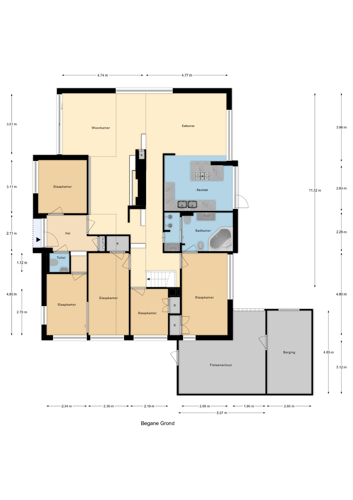 Plattegrond 1 van Abelenlaan 7