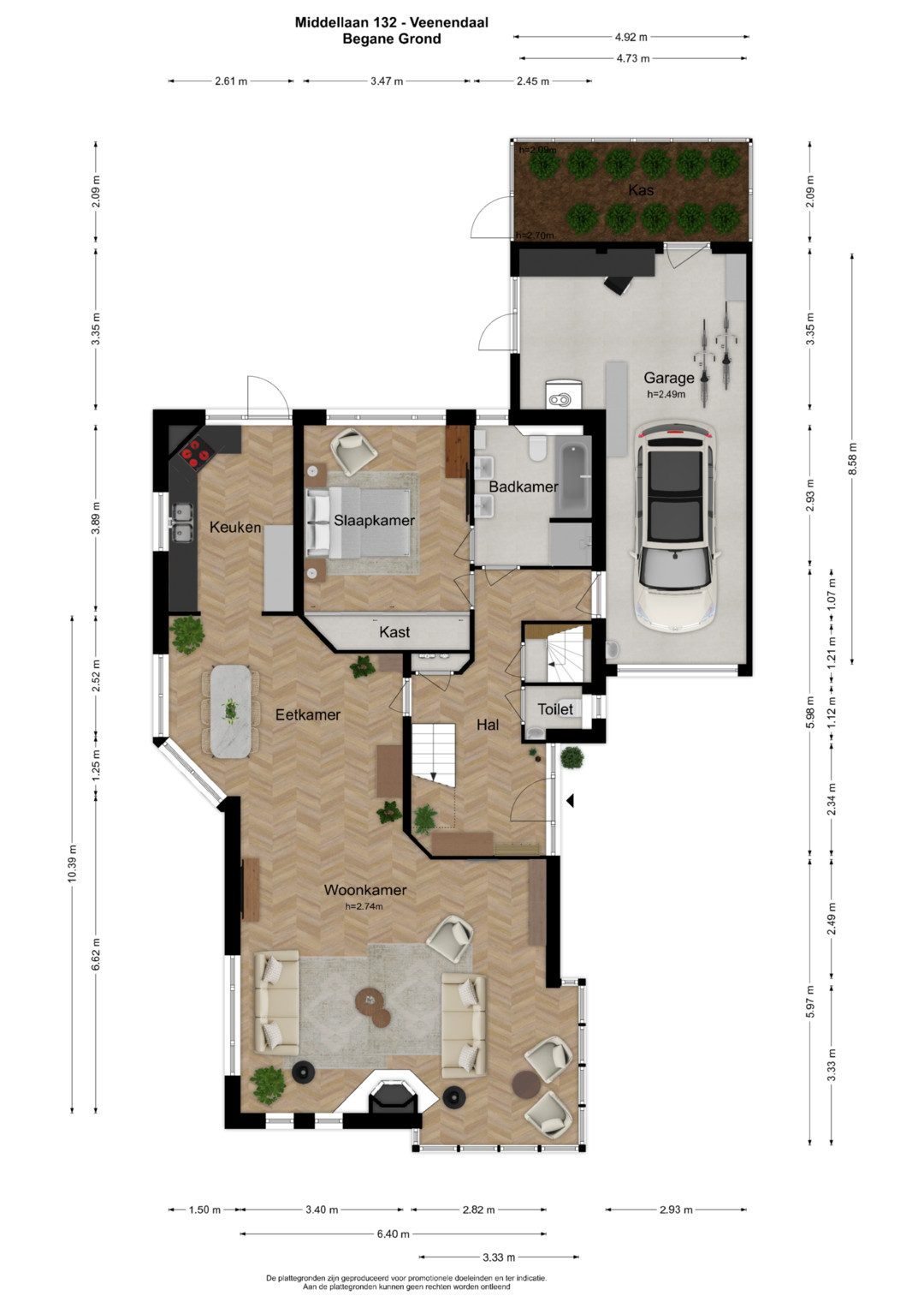 Plattegrond 1 van Middellaan 132