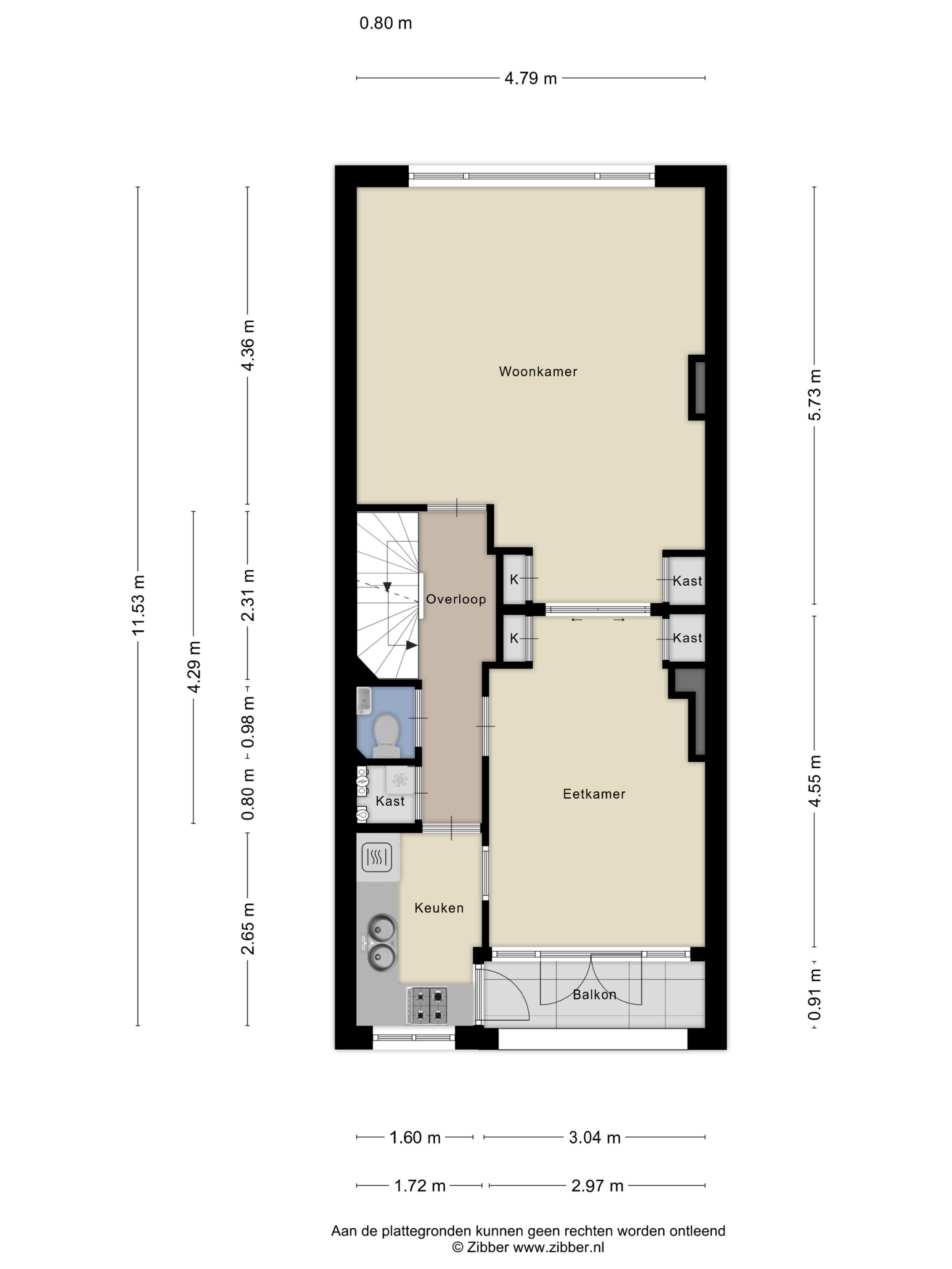 Plattegrond 1 van Letlandsestraat 4C