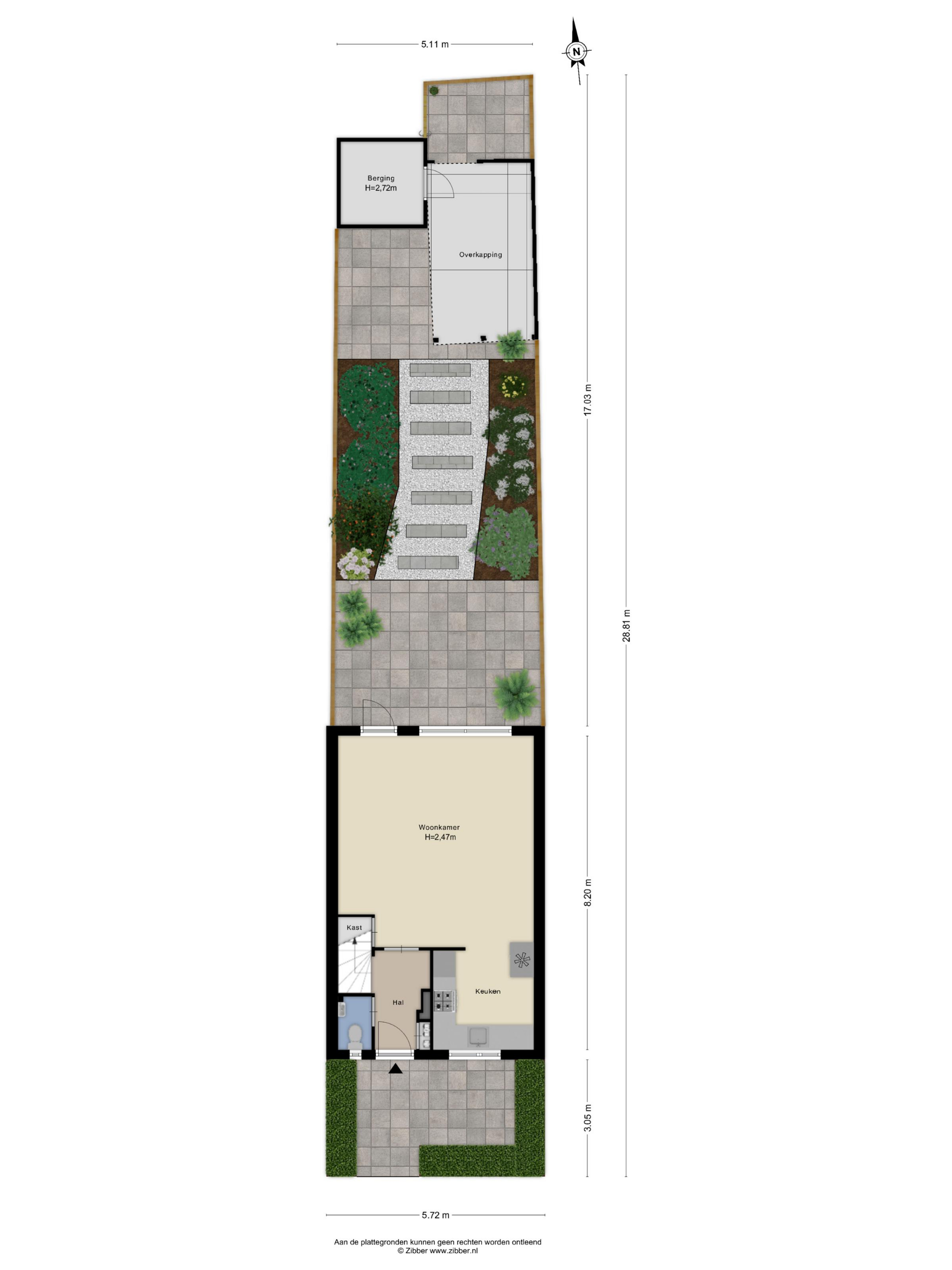 Plattegrond 1 van Binnenpad 52