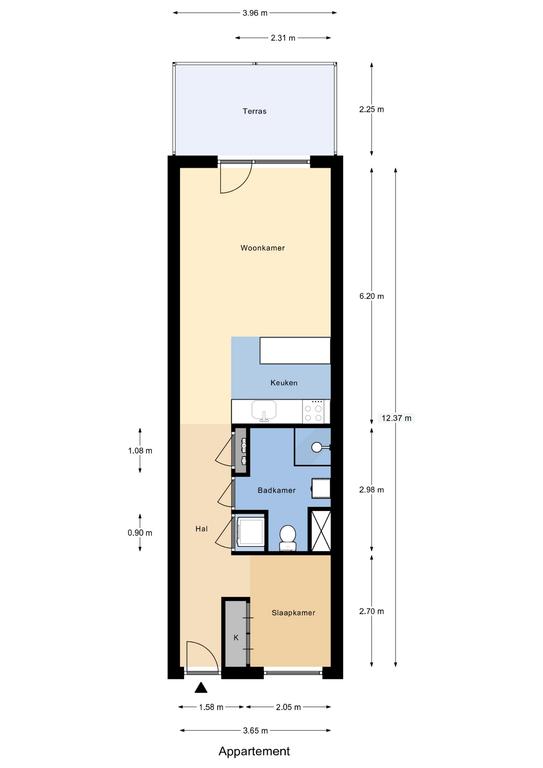 Plattegrond 1 van Karel Doormanstraat 382R