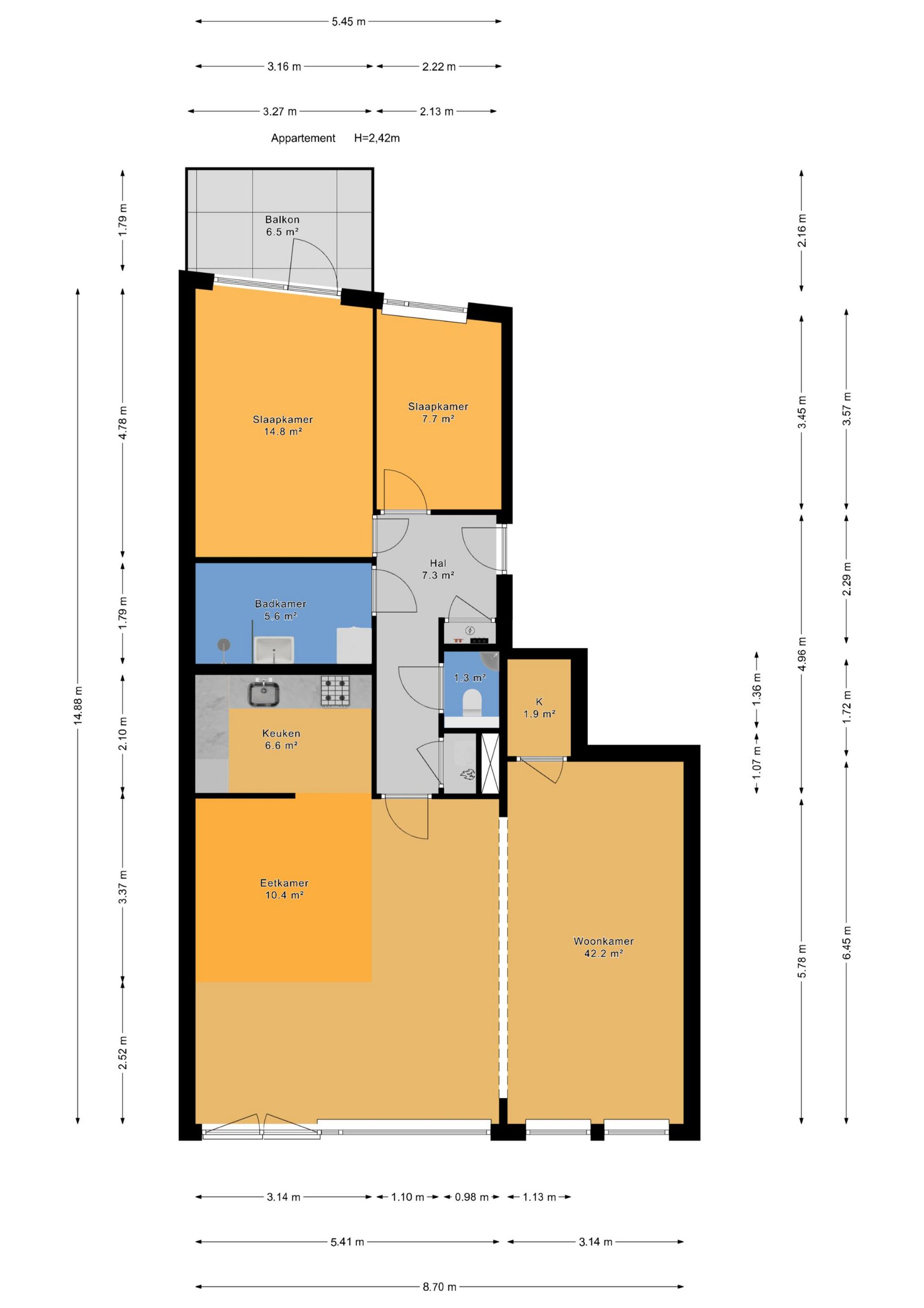 Plattegrond 1 van Treilerweg 8