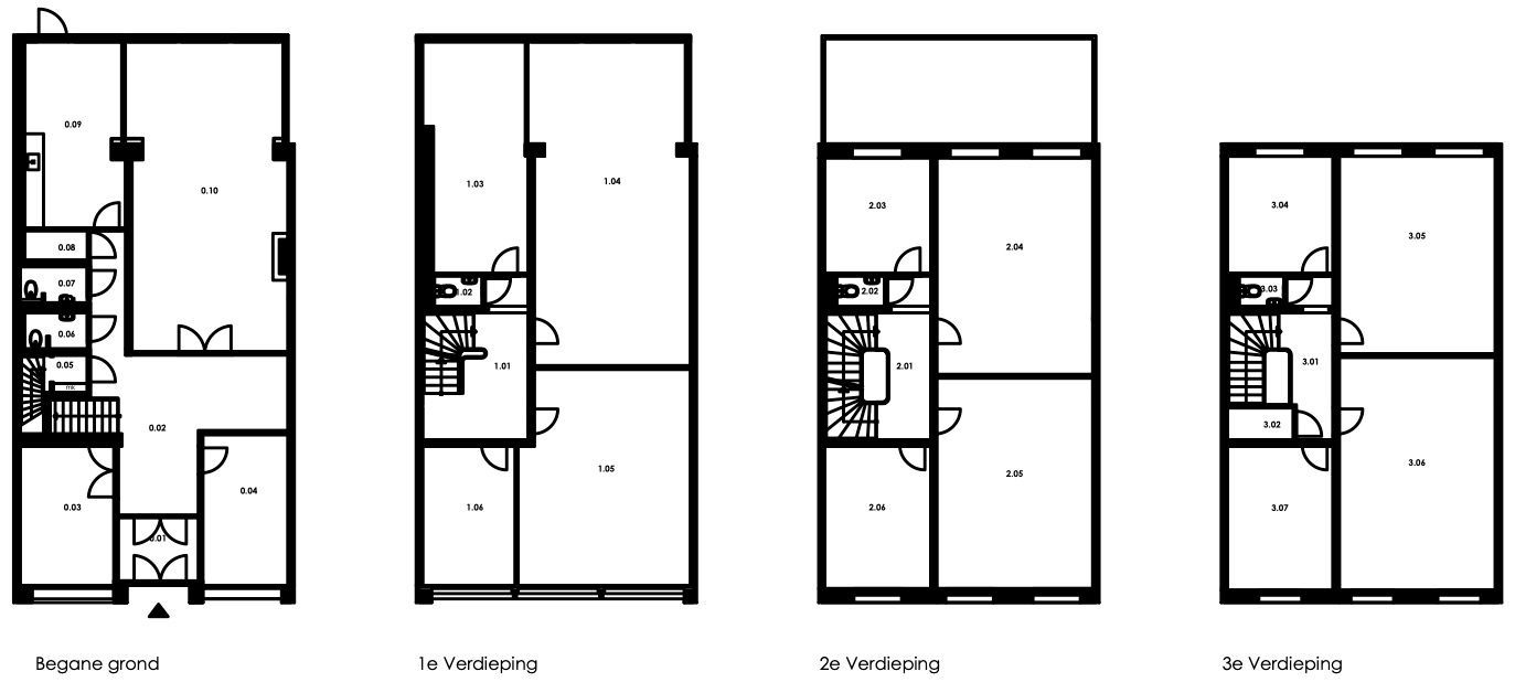 Plattegrond 1 van Parkstraat 22