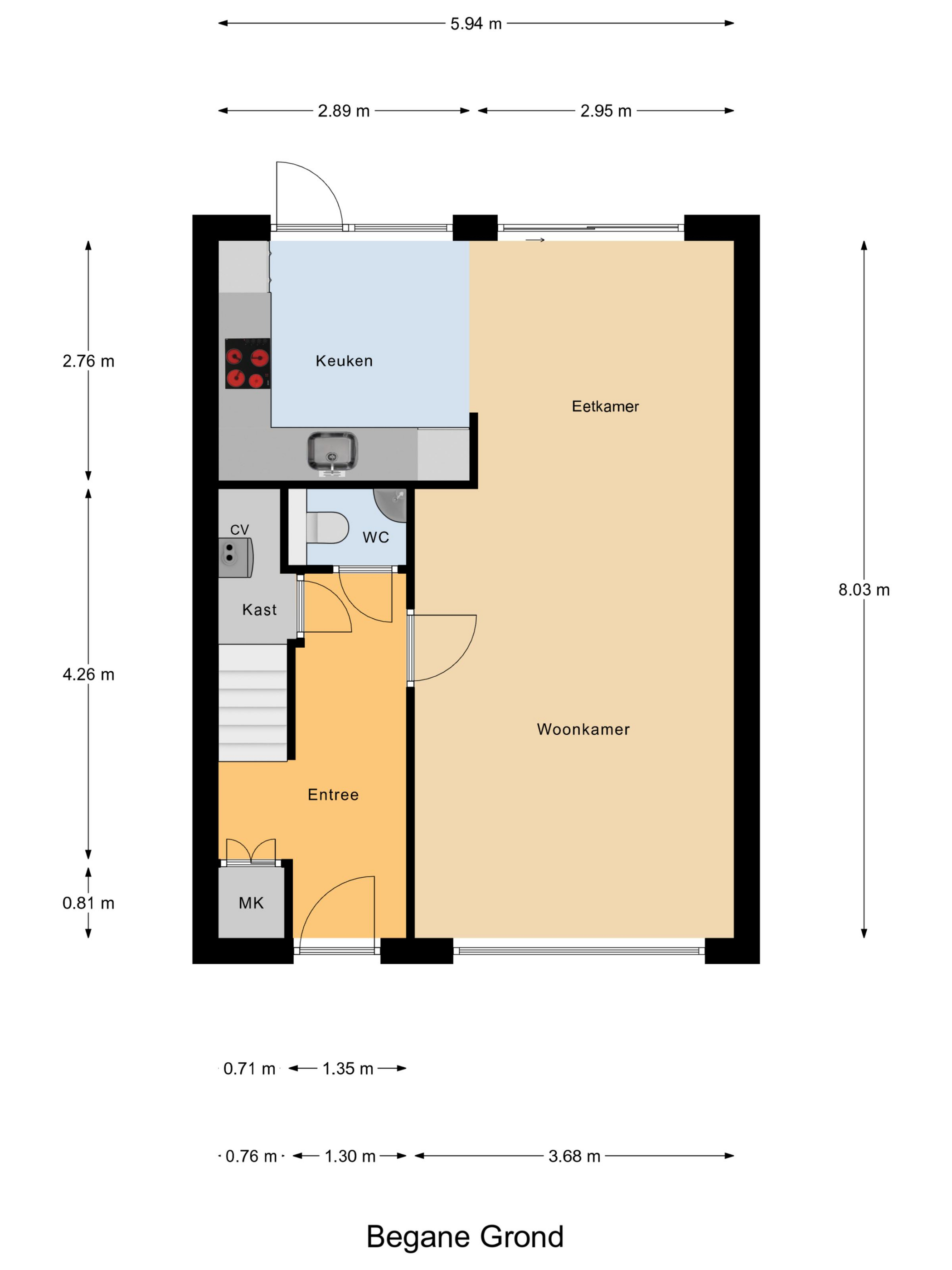 Plattegrond 1 van Professor Oudplein 4