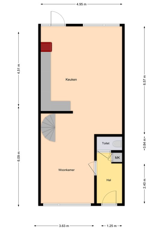 Plattegrond 1 van Reigerweg 42