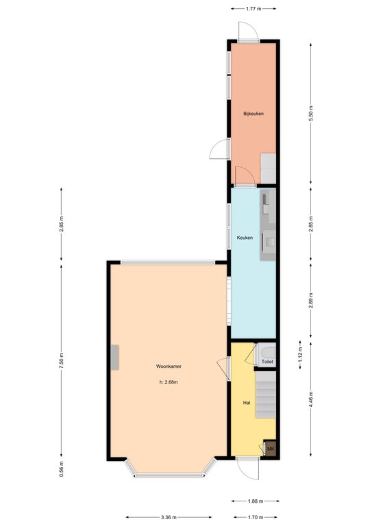 Plattegrond 1 van Admiraliteitsweg 16