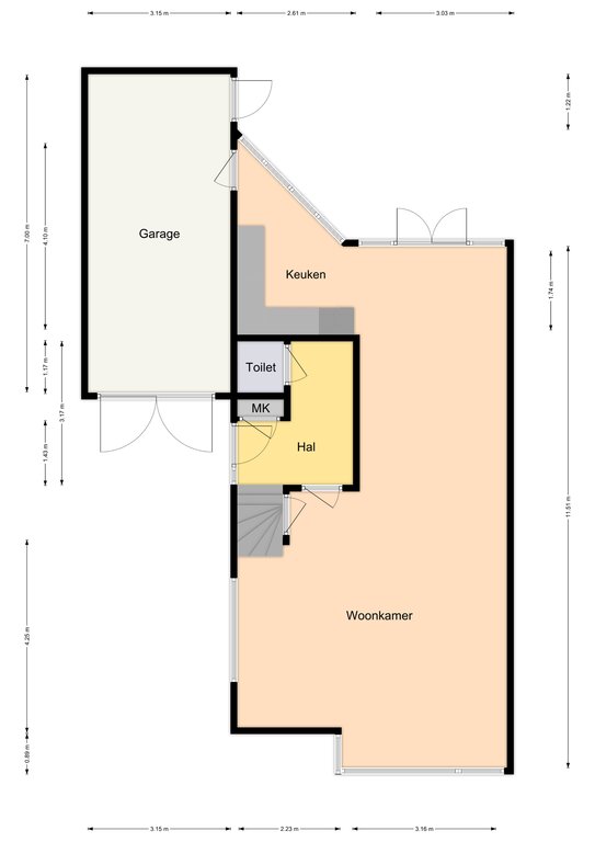 Plattegrond 1 van Zuider Kadijk 38