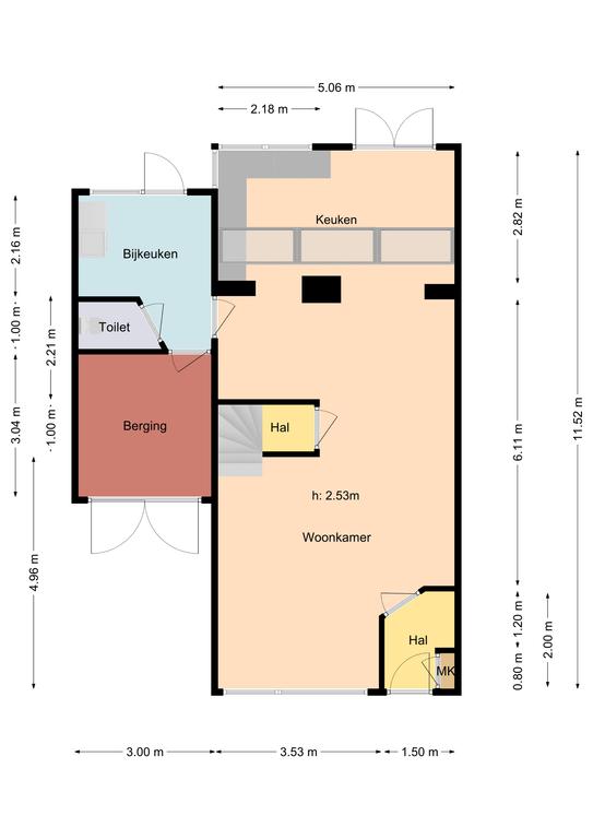 Plattegrond 1 van Molenwei 56