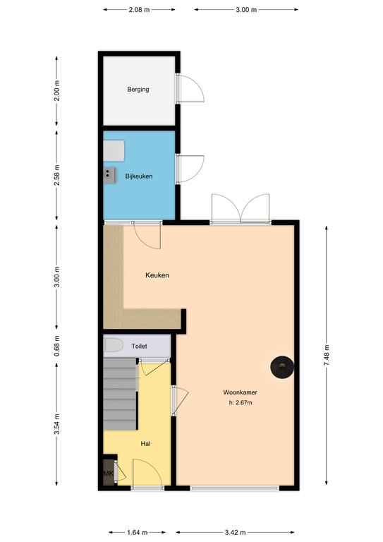 Plattegrond 1 van Lange Tuinstraat 50