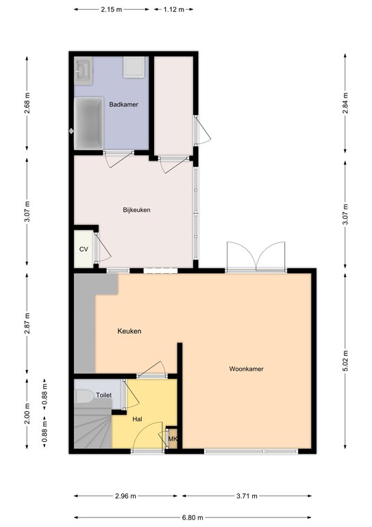 Plattegrond 1 van Hertog Willemweg 54