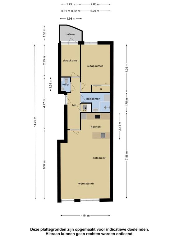 Plattegrond 1 van Breedstraat 24b