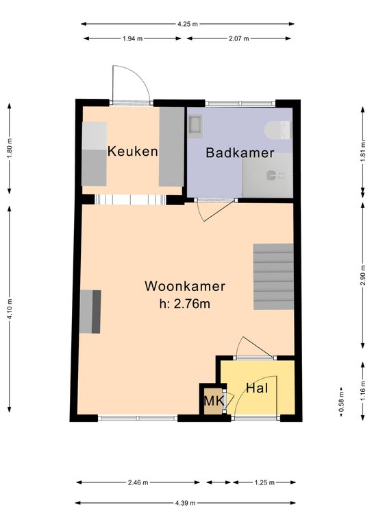 Plattegrond 1 van Westerstraat 6