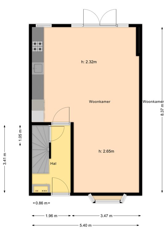 Plattegrond 1 van Piet Rodenburgstraat 3