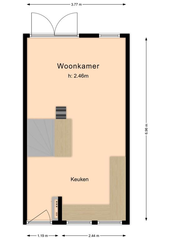 Plattegrond 1 van Zuider Havendijk 36