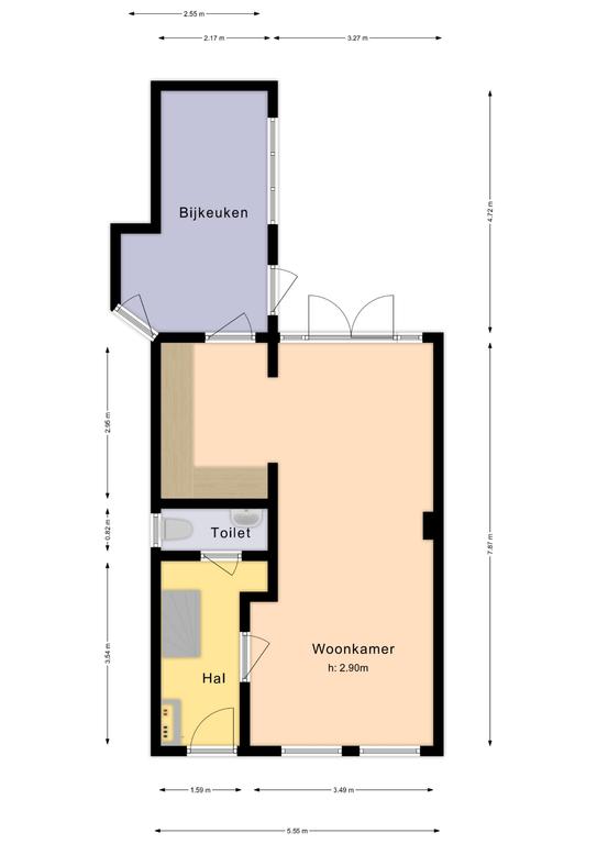 Plattegrond 1 van Korte Tuinstraat 7