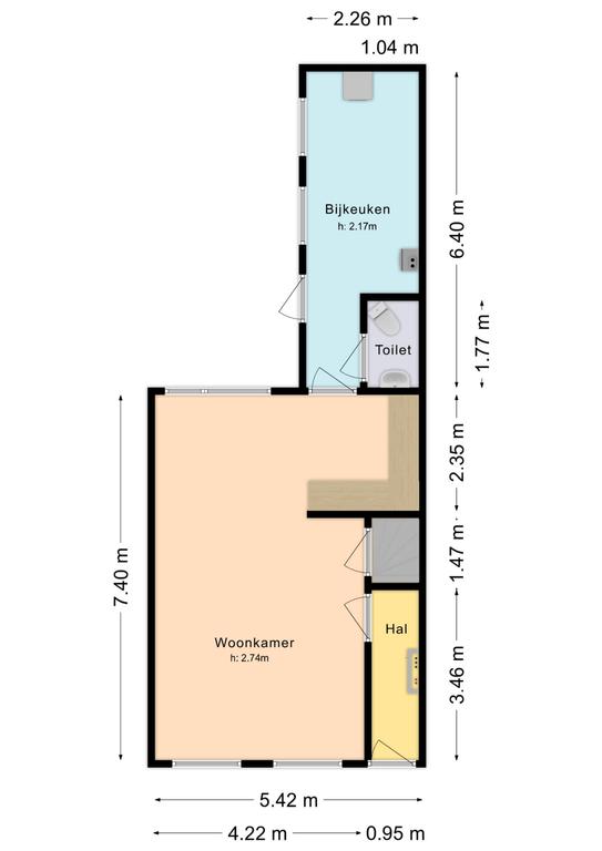 Plattegrond 1 van Krugerstraat 2