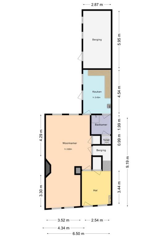 Plattegrond 1 van Vissersdijk 21
