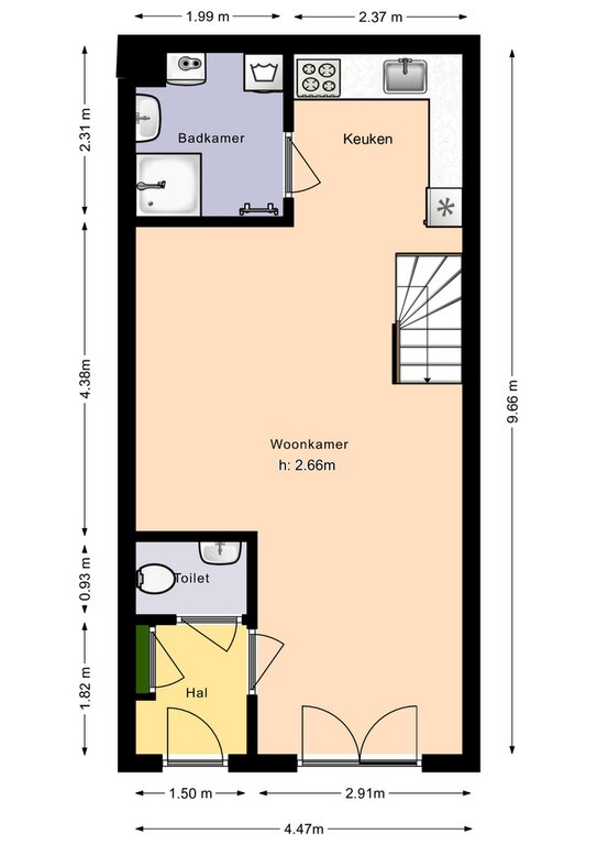 Plattegrond 1 van De Landbouw 23