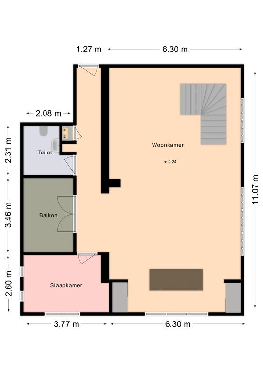 Plattegrond 1 van Westerstraat 129d