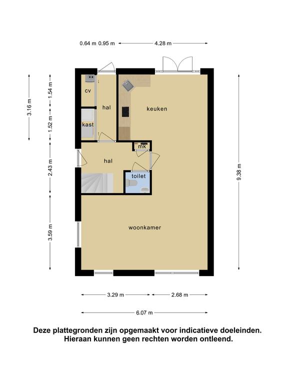 Plattegrond 1 van Overtoom 6