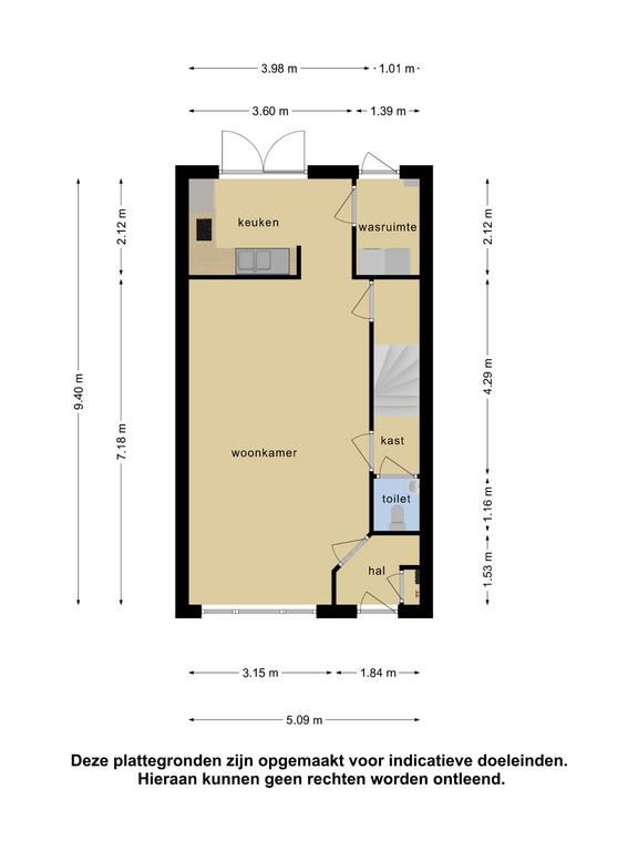 Plattegrond 1 van Hoekweg 21