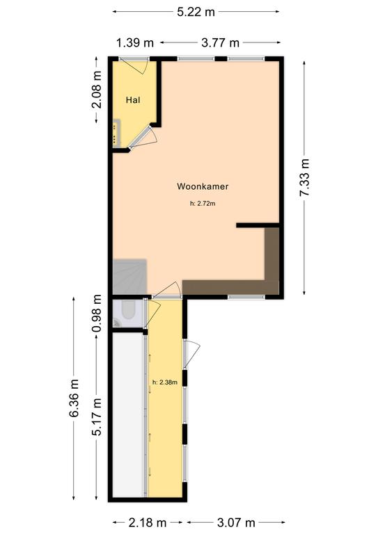 Plattegrond 1 van Krugerstraat 4