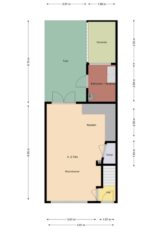 Plattegrond 1 van Davidstraat 28