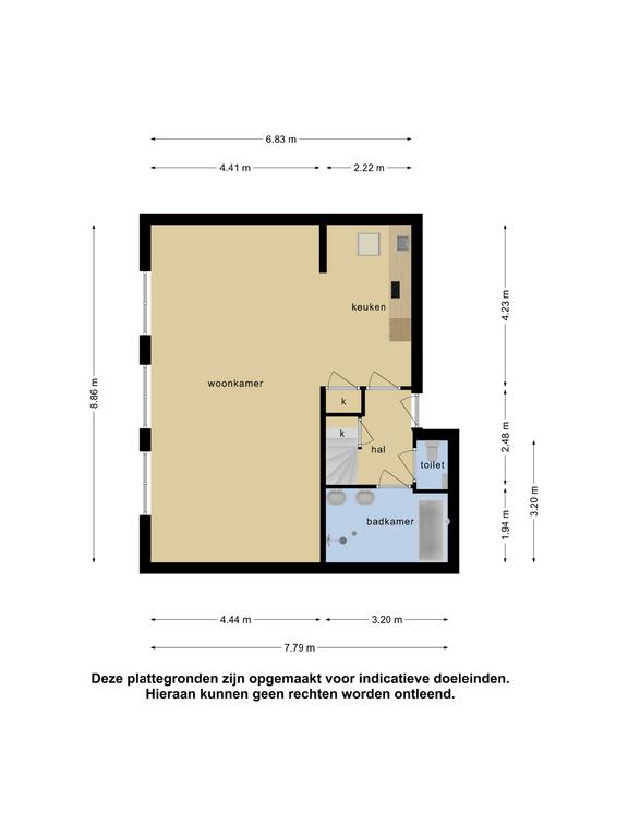Plattegrond 1 van Wilhelminaplantsoen 7b