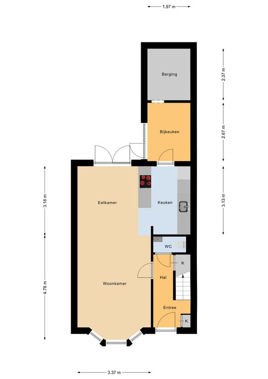 Plattegrond 1 van Snouckstraat 22