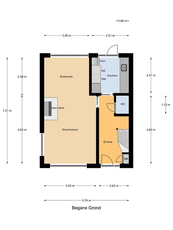 Plattegrond 1 van Boerhaavestraat 48
