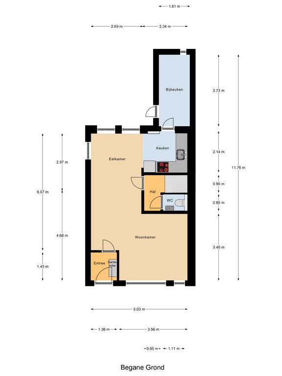 Plattegrond 1 van Kloosterpoort 102
