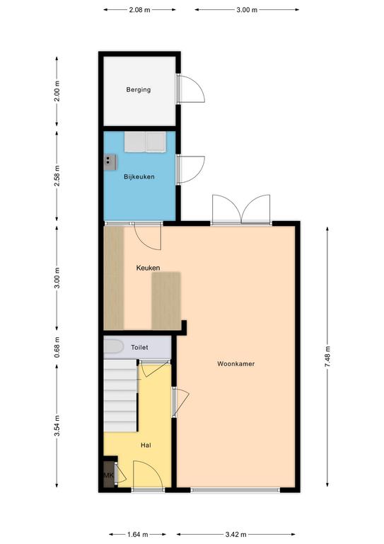 Plattegrond 1 van Lange Tuinstraat 50
