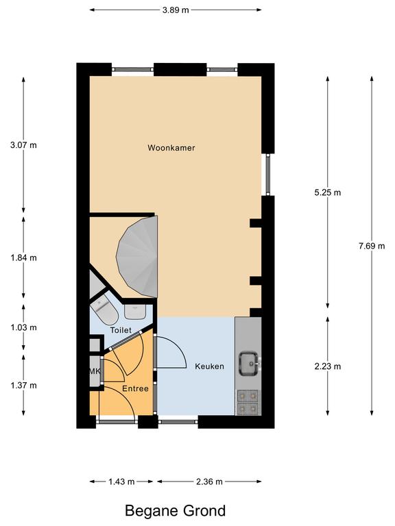Plattegrond 1 van Paulus Potterstraat 14